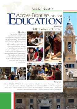 Genoa, Italy - June 2017 Courses: Mission