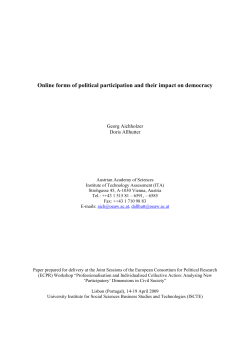 Online forms of political participation and their impact on democracy