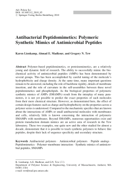 Antibacterial Peptidomimetics: Polymeric Synthetic Mimics of