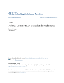Holmes` Common Law as Legal and Social Science