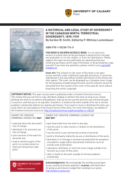 A HISTORICAL AND LEGAL STUDY OF SOVEREIGNTY IN THE