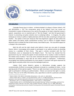 Participation and Campaign Finance: The Case for a Federal Tax