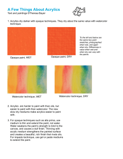 A Few Things About Acrylics