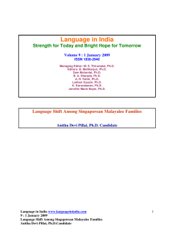 Language Shift Among Singaporean Malayalee