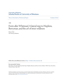 A lateral step to Hopkins, Berryman, and the art of strict wildness