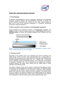 Activity One - Interaction Between Molecules
