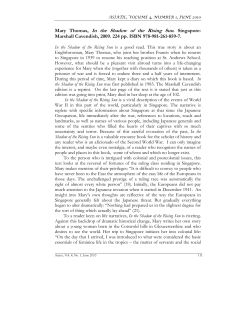 Mary Thomas, In the Shadow of the Rising Sun