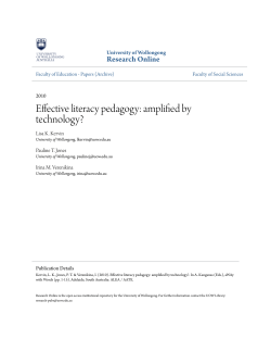 Effective literacy pedagogy: amplified by technology?