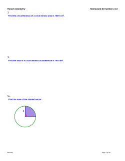 Honors Geometry Homework for Section 11.6 3. 4. 5a.