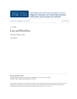 Law and Bioethics - LMU Digital Commons
