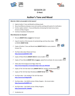 SESSION 20 Author`s Tone and Mood