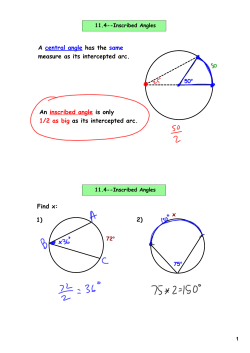 A central angle has the same measure as its intercepted arc. An