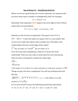 Simplifying Radicals - Positive Achievement