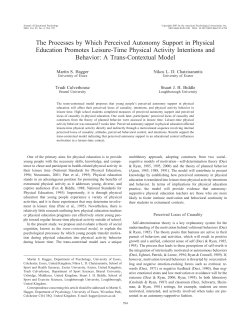 The Processes by Which Perceived Autonomy Support in Physical
