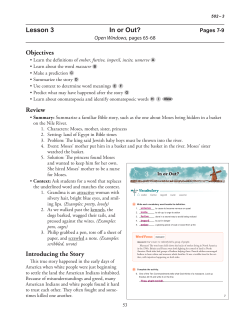 Lesson 3 In or Out? - Christian Light Publications