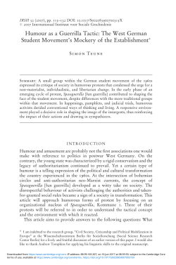 Humour as a Guerrilla Tactic: The West German Student