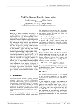 Unit Checking and Quantity Conservation