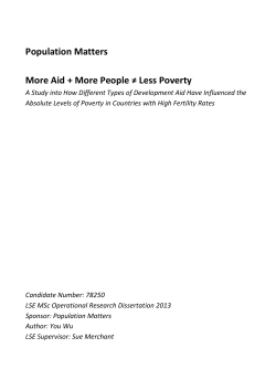 Population Matters More Aid + More People &ne; Less Poverty