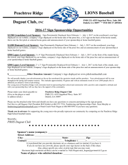 2012 Sign Sponsorship Opportunities