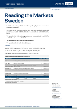Reading the Markets - Danske Analyse