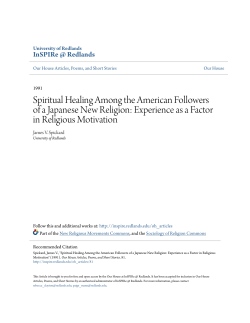 Spiritual Healing Among the American Followers of a Japanese