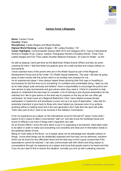 Carissa Turner´s Biography Name: Carissa Turner Country: Wales