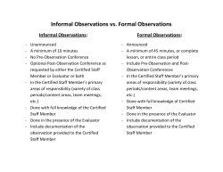 Informal Observations vs. Formal Observations