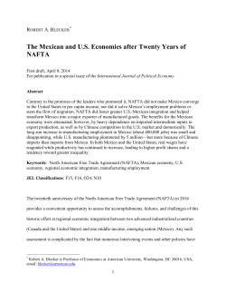 The Mexican and U.S. Economies after Twenty Years of NAFTA