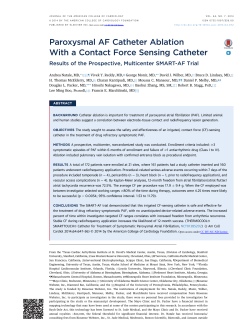 Paroxysmal AF Catheter Ablation With a Contact Force