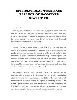 international trade and balance of payments statistics