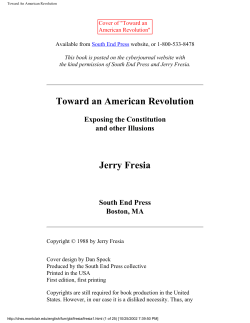 Toward An American Revolution