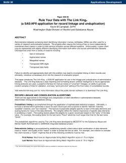 Rule Your Data with The Link King (a SAS/AF&reg; application for