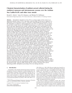Chemical characterization of ambient aerosol collected during the