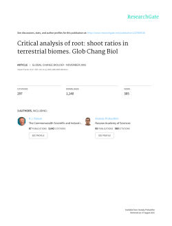 Critical analysis of root: shoot ratios in terrestrial biomes. Glob