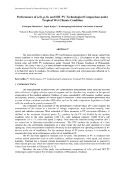 Performance of a-si, p-si, and hit pv technological comparison under