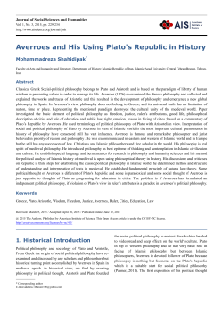 Averroes and His Using Plato`s Republic in History