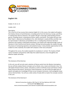 English 10A - Connections Learning