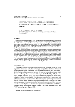 scintillation and autoradiographic studies on nickel uptake in