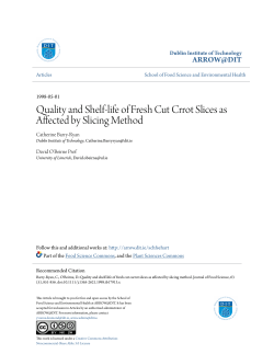 Quality and Shelf-life of Fresh Cut Crrot Slices as