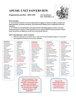 APUSH: UNIT 8 OVERVIEW