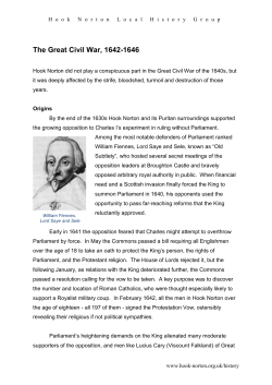 Great Civil War - Hook Norton Village Website