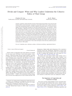 Divide and Conquer: When and Why Leaders