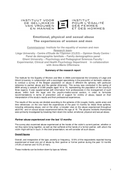 Emotional, physical and sexual abuse The experiences of w omen