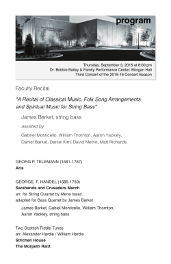 James Barket, string bass - DigitalCommons@Kennesaw State