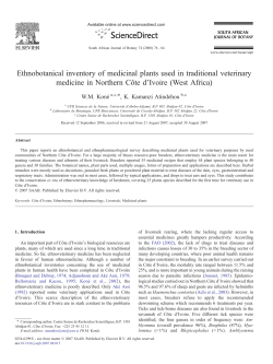Ethnobotanical inventory of medicinal plants used in traditional