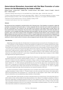 Heme-Induced Biomarkers Associated with Red Meat