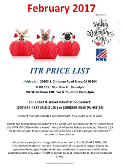 ITR PRICE LIST - mwrsanjoaquin.com