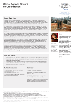 Global Agenda Council on Urbanization - WEF