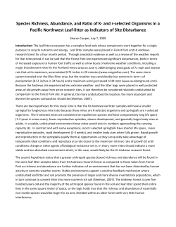 Species Richness, Abundance, and Ratio of K- and r