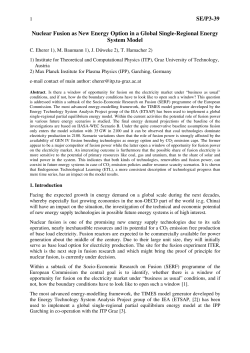 SE/P3-39 Nuclear Fusion as New Energy Option in a Global Single